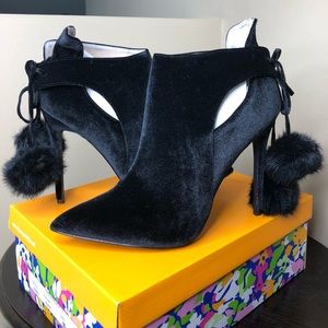 Shoe Republic LA Rozzo Black Velvet Bootie